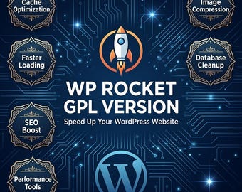 WP Rocket GPL Version | WordPress Speed Optimization Plugin | Website Cache Performance Tool | Digital Download