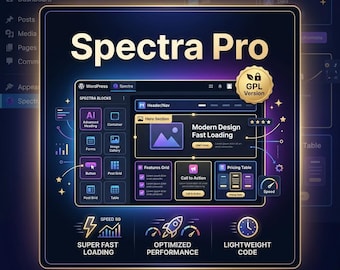 Spectra Pro GPL Plugin for WordPress | Advanced Website Builder Blocks | Instant Digital Download