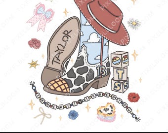 Retro Toy Story 5 PNG 1 side 3, I Knew It I Knew You Western Cowgirl Boots Friendship Bracelet Shirt Design Graphic Download File