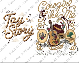 Diseño gráfico de Toy Story 5 retro PNG de 2 caras, Botas vaqueras occidentales con pulsera de la amistad, descarga de archivo