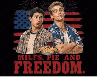 Película de los 90, 4 de julio PNG / Pie and Freedom Descarga digital / Divertido diseño de camiseta patriótica