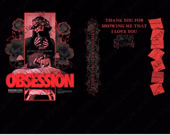 Obsesión Horror Doble Cara, Diseño en manos PNG, Diseño de camiseta inspirado en la película 2026, Archivo de sublimación de thriller gótico Descarga digital