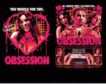 Obsesión Horror Pink Punk Doble Cara PNG, Diseño de Camiseta Inspirado en Película 2026, Archivo de Sublimación de Thriller Gótico Descarga Digital