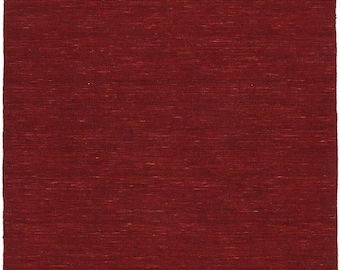 Handgewebter Wollteppich, Handgewebter Wollteppich, Bordeauxroter Moderner Teppich, Minimalistischer Teppich für Wohnzimmer Schlafzimmer Dekor