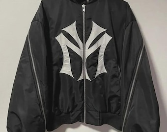 Vintage Pre,owned Mowalola Runway My City Bomber Jacket In Black