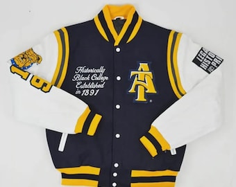 North Carolina A&T State University Aggie Pride Blue Varsity Jacket  New Arrival