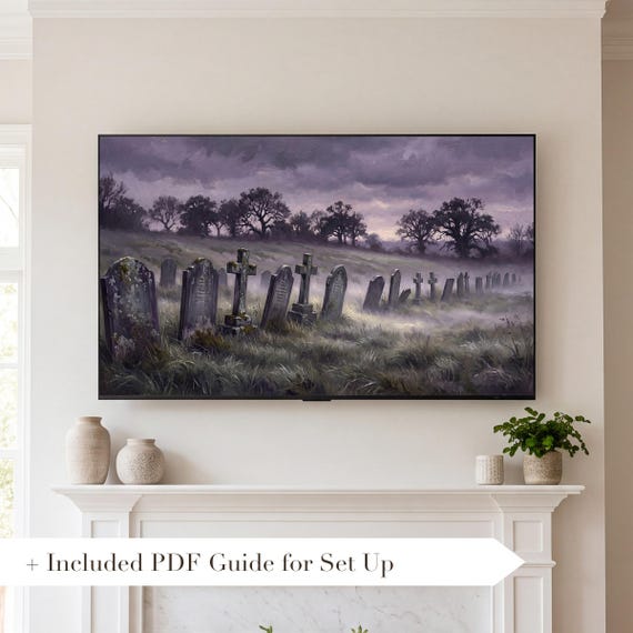 Leaning Gravestones Samsung Frame TV Art — view 2
