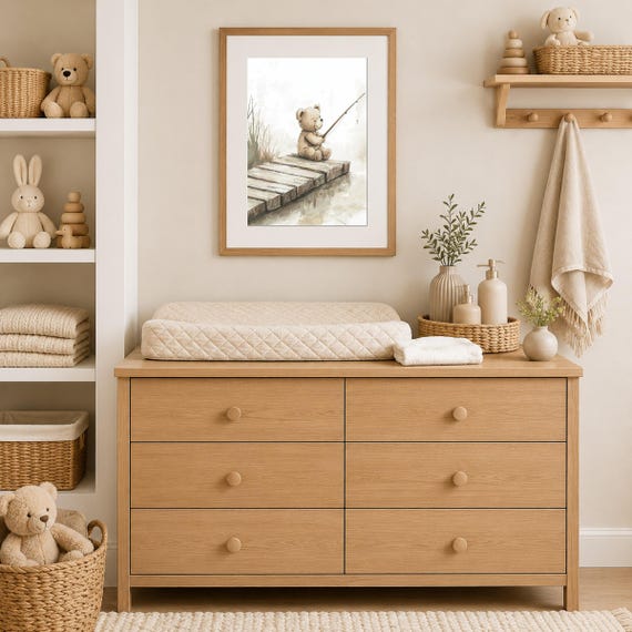 Fishing Teddy Nursery Wall Art — view 3
