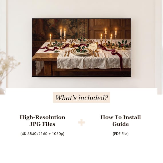 Holly Place Setting Samsung Frame TV Art — view 4