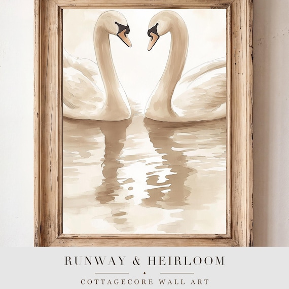Swan Couple Wall Art