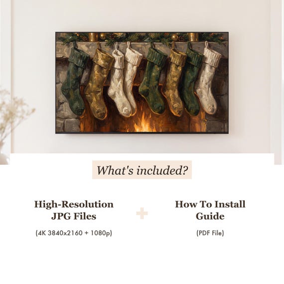 Christmas Stockings Samsung Frame TV Art — view 4