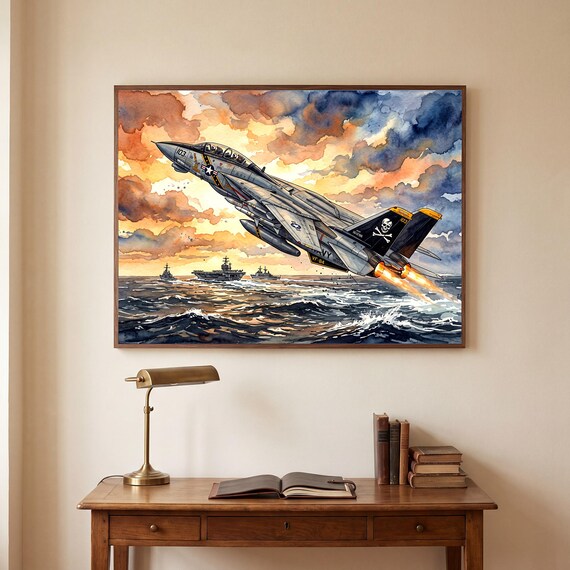 F-14 Tomcat Watercolor Print — view 5