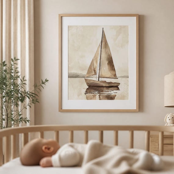 Sailboat Nursery Wall Art — view 4