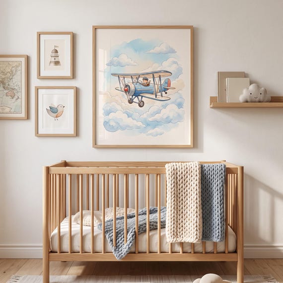 Vintage Airplane Nursery Wall Art Printable