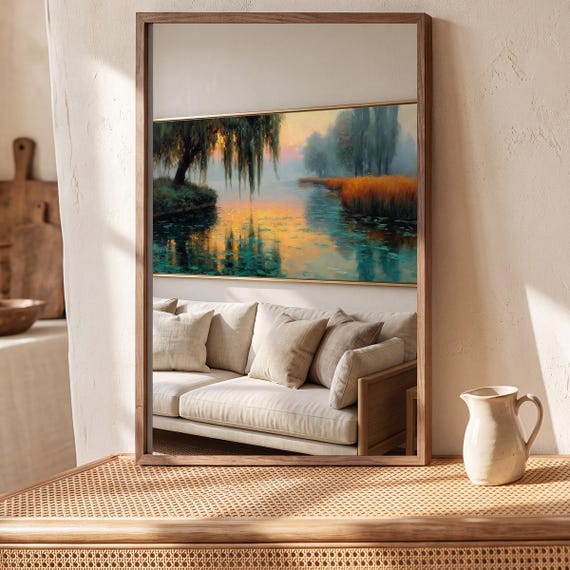 Moody Lake Oil Painting Printable โ view 5