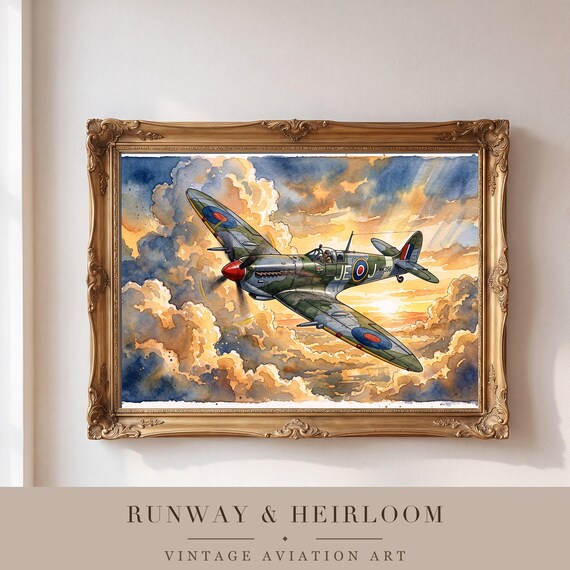 Supermarine Spitfire Watercolor Print — view 4
