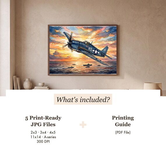 F6F Hellcat Watercolor Print — view 3