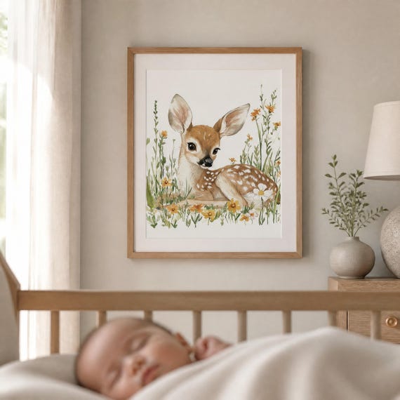 Baby Deer Nursery Wall Art — view 4