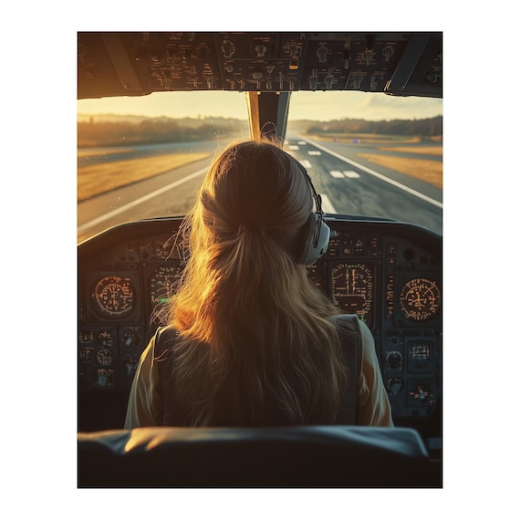 Female Aviator Wall Art — aviation wall art print