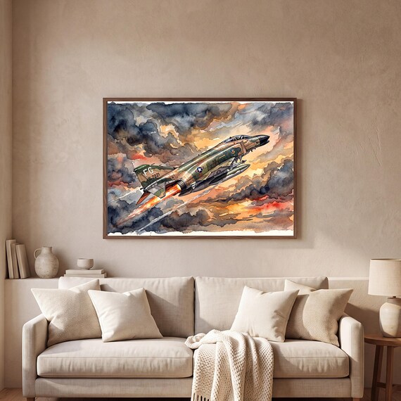 F-4 Phantom II Watercolor Print — view 2