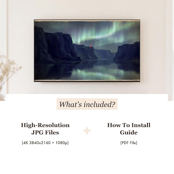 Fjord Cliffs Aurora Samsung Frame TV Art — view 4