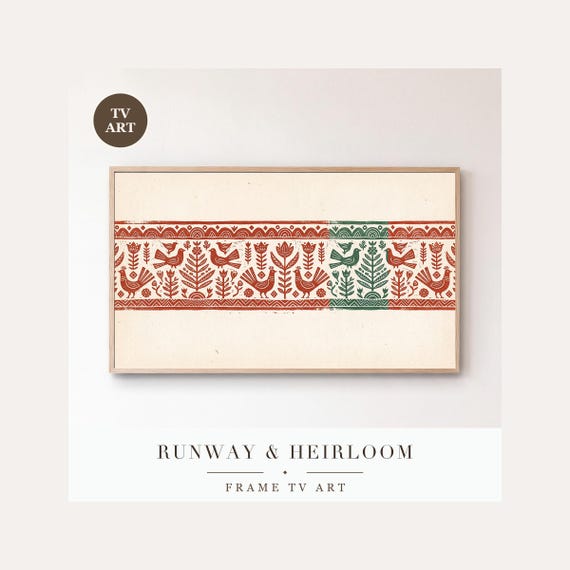 Nordic Border Band Frame TV Art, Samsung Frame TV Art Scandinavian Christmas Print, Hygge Holid…