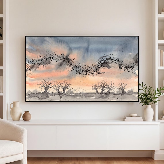 Murmuration Stretched Thin Samsung Frame TV Art — view 3