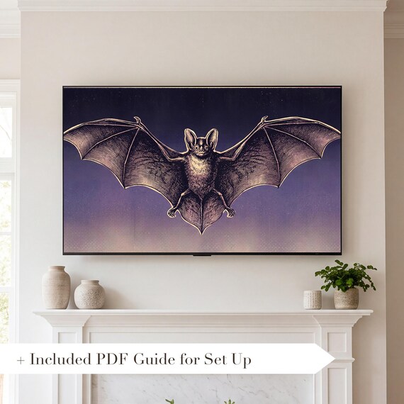 Telegraph Line Bats Samsung Frame TV Art — view 2