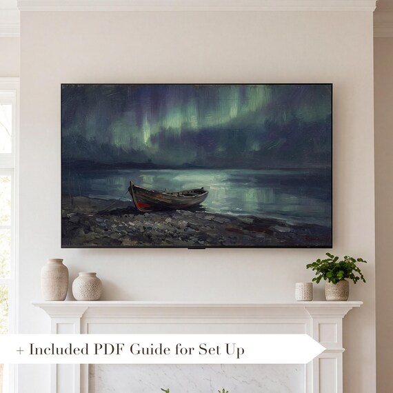Boat on Shingle Samsung Frame TV Art — view 2