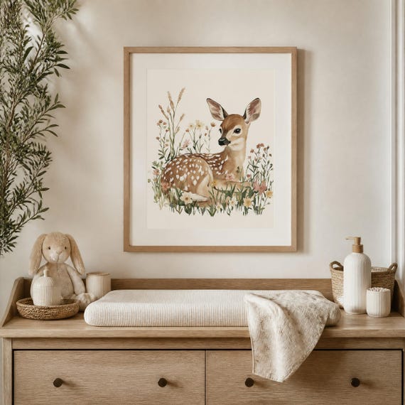Woodland Deer Nursery Wall Art — view 2