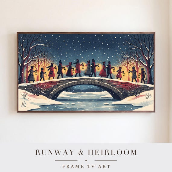 Carolers on the Bridge Samsung Frame TV Art — view 5