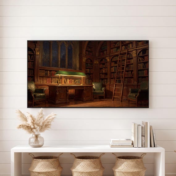 Library Ladder Samsung Frame TV Art — view 6