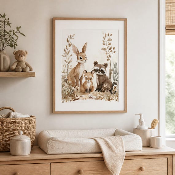 Woodland Animals Nursery Wall Art — view 3