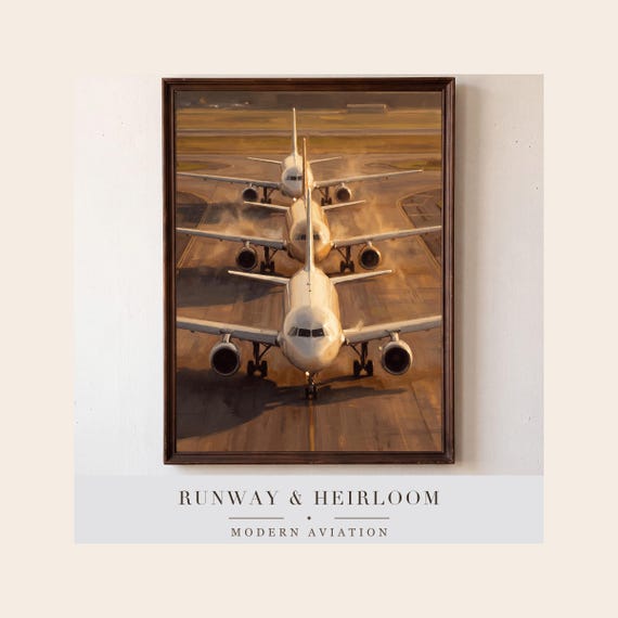 Taxiway Queue at Dusk Print