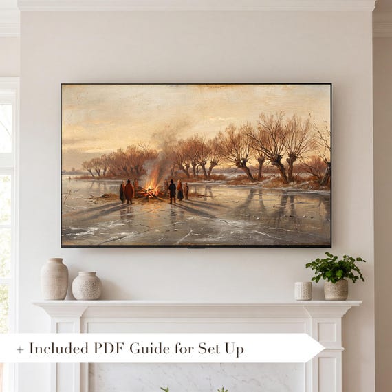 Bonfire on the Shore Samsung Frame TV Art — view 2