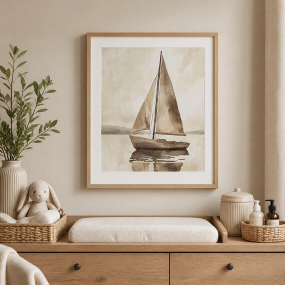 Sailboat Nursery Wall Art — view 2