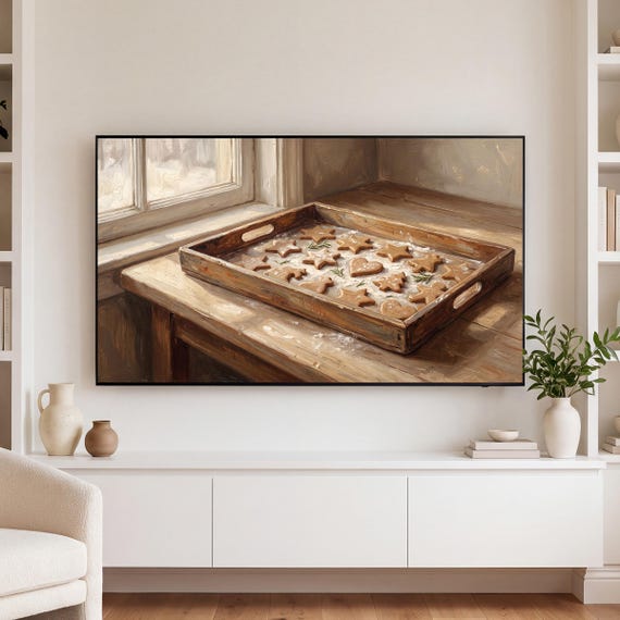 Gingerbread Shapes Samsung Frame TV Art — view 3