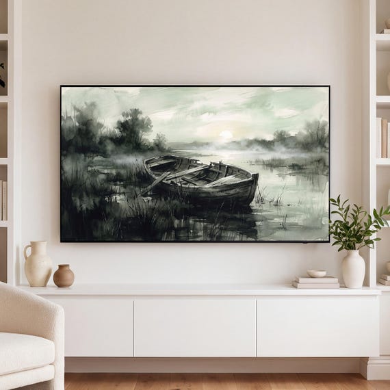 Old Marsh Boat Samsung Frame TV Art — view 3