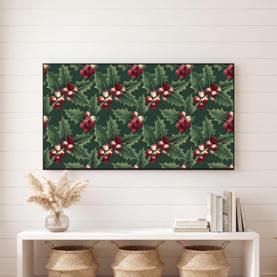 Holly and Berries Samsung Frame TV Art — view 6