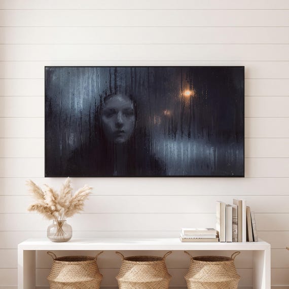 Face in the Misted Window Samsung Frame TV Art — view 6
