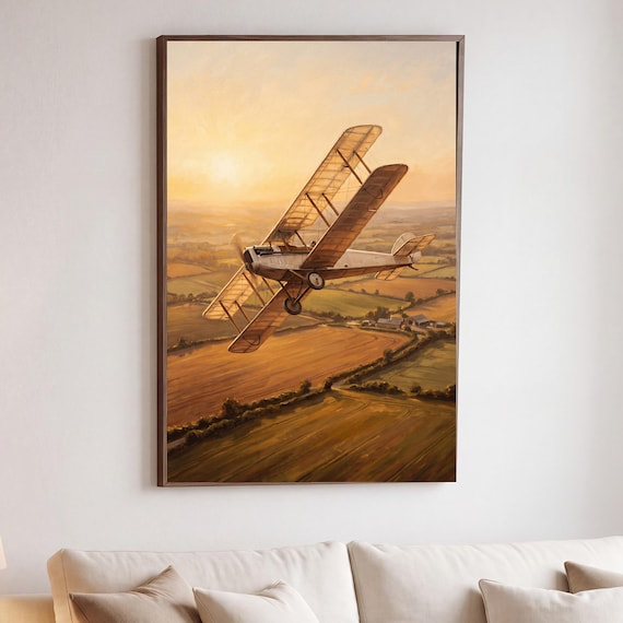 Golden Biplane Print โ view 5