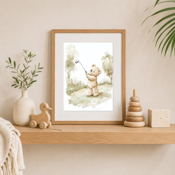 Golf Teddy Nursery Wall Art — view 5