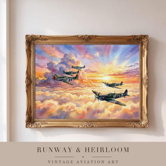 Warbird Formation Watercolor Print — view 4
