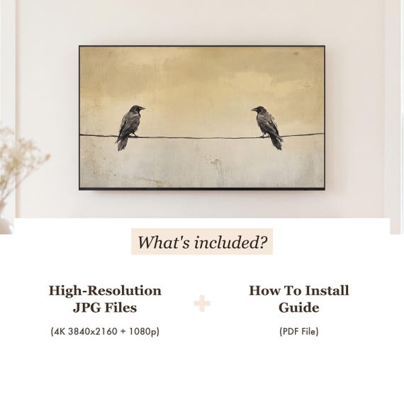 Two Ravens Samsung Frame TV Art — view 4