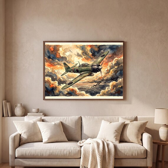 A6M Zero Watercolor Print — view 2