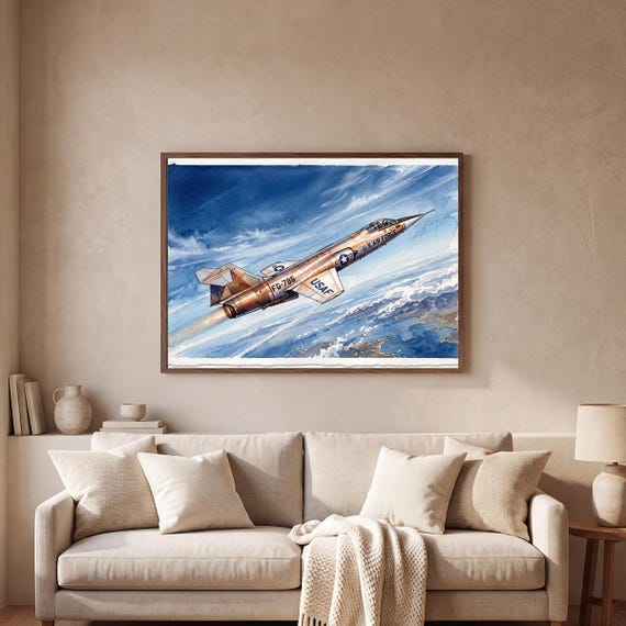 F-104 Starfighter Watercolor Print — view 2
