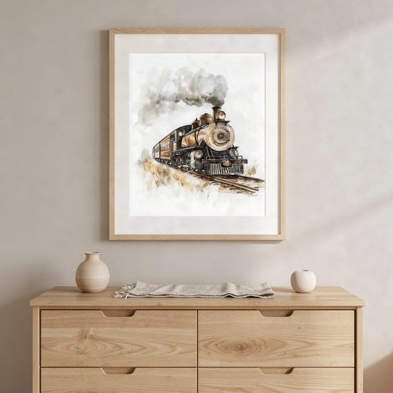 Vintage Train Nursery Wall Art