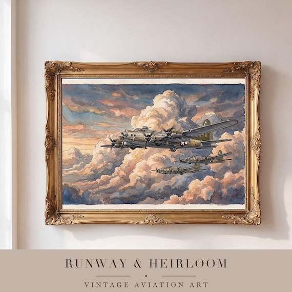 B-17 Flying Fortress Watercolor Print — view 4