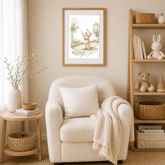Golf Teddy Nursery Wall Art — view 4