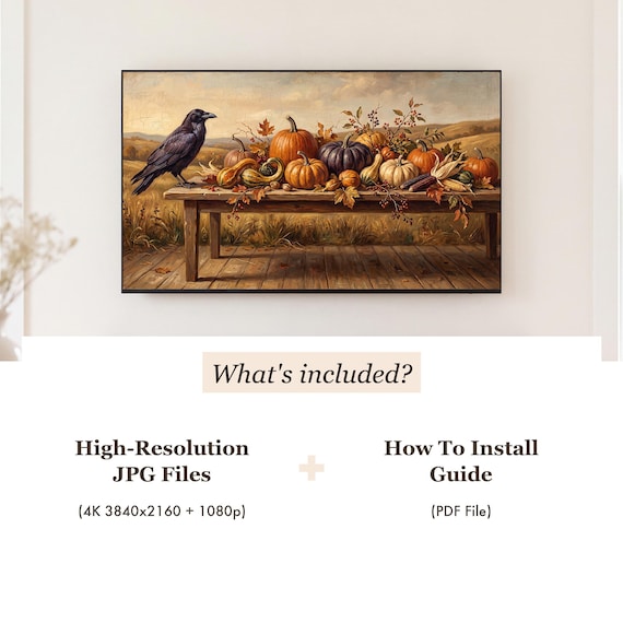 Pumpkins and Raven Samsung Frame TV Art — view 4